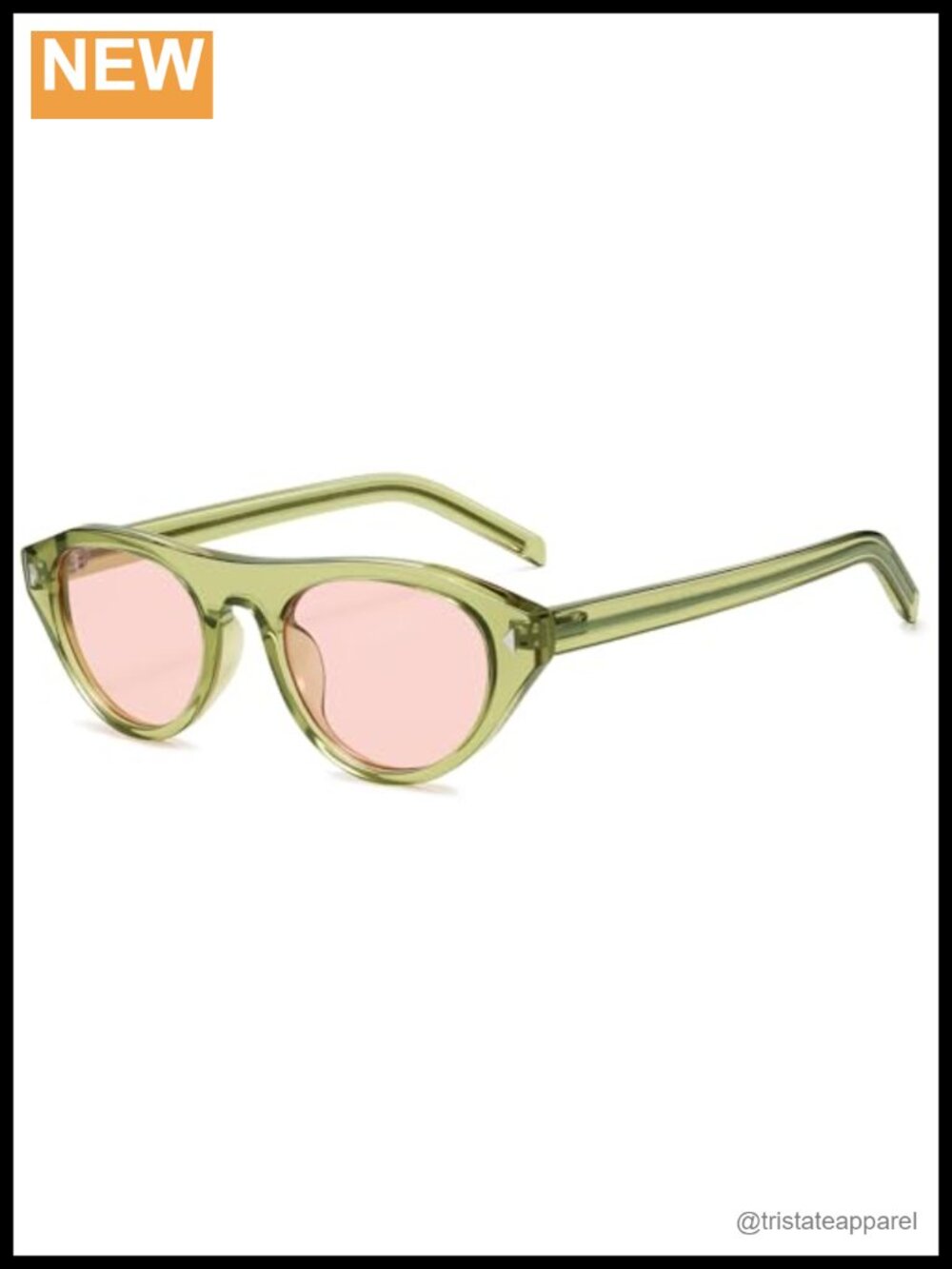 Retro Small Oval Cateye Sunglasses UV400 Full Frame